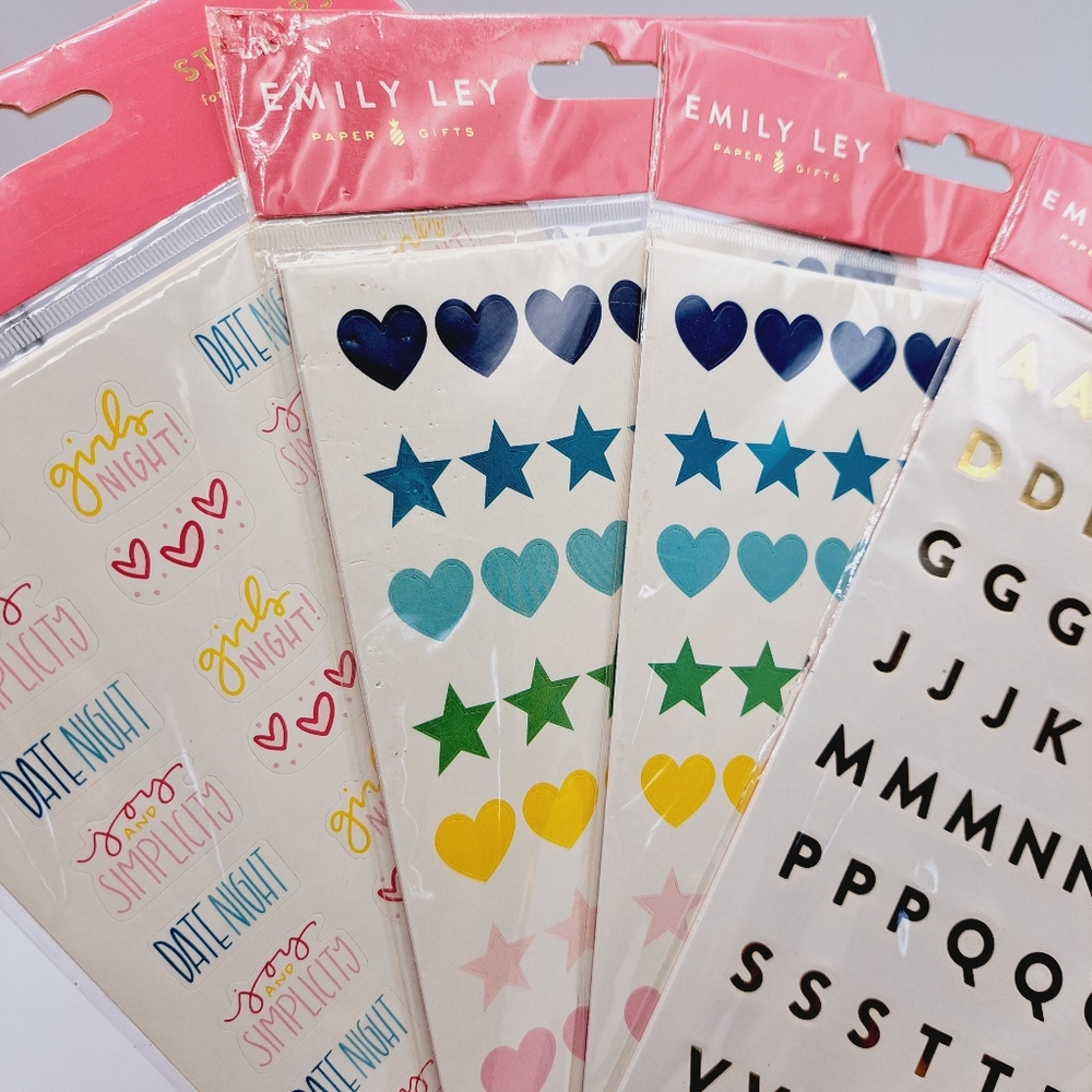 Emily Ley Sticker Sets 4 Packs, 24 Sheets Total
